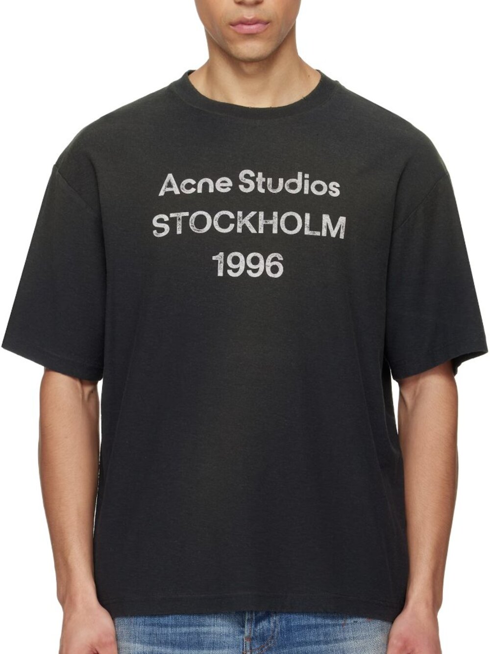 Acne Studios Black Relaxed Fit Logo T-shirt - XXL